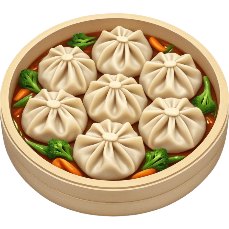 Cinematic Realistic Jiaozi Dish Emoji, depicted as delicate, handcrafted dumplings filled with savory meat and vegetables, rendered with detailed textures and warm, inviting lighting. emoji