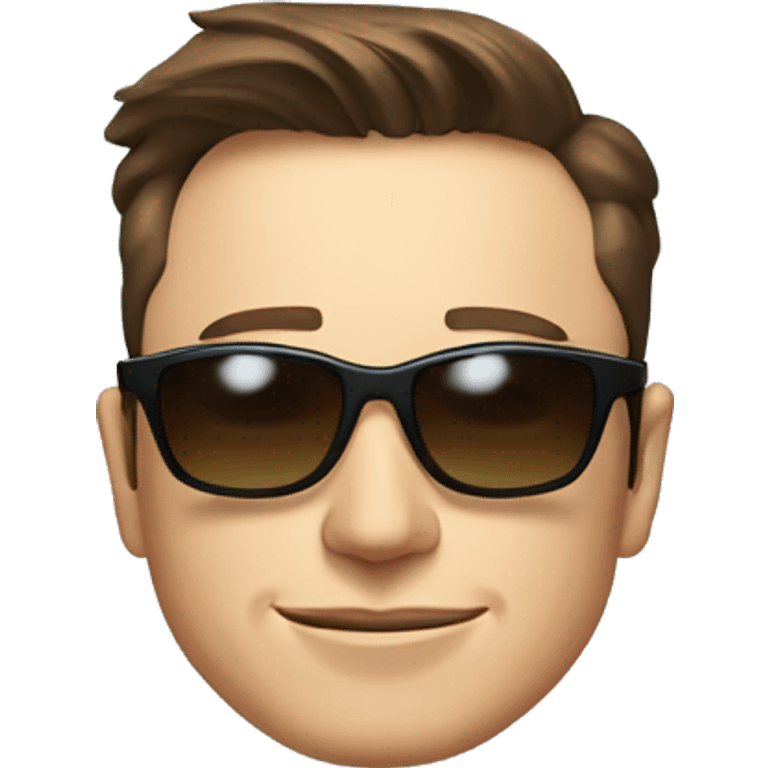 Elon musk attitude confident face and weird sun glass emoji