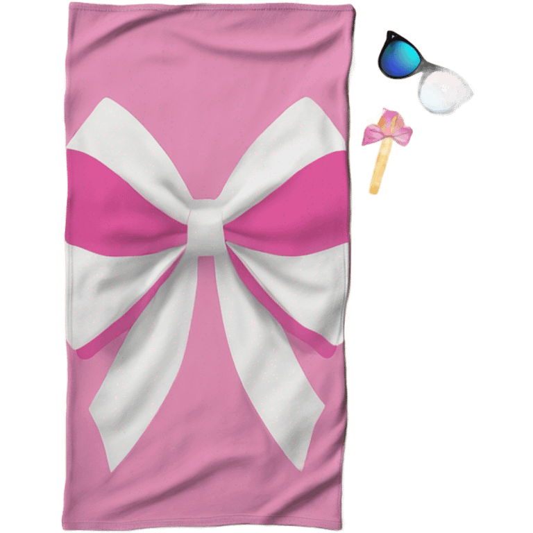 Pink bow beach towel emoji