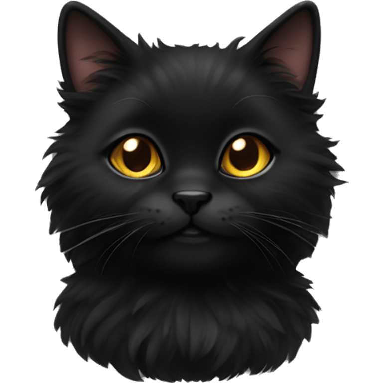 Black fluffy cat emoji