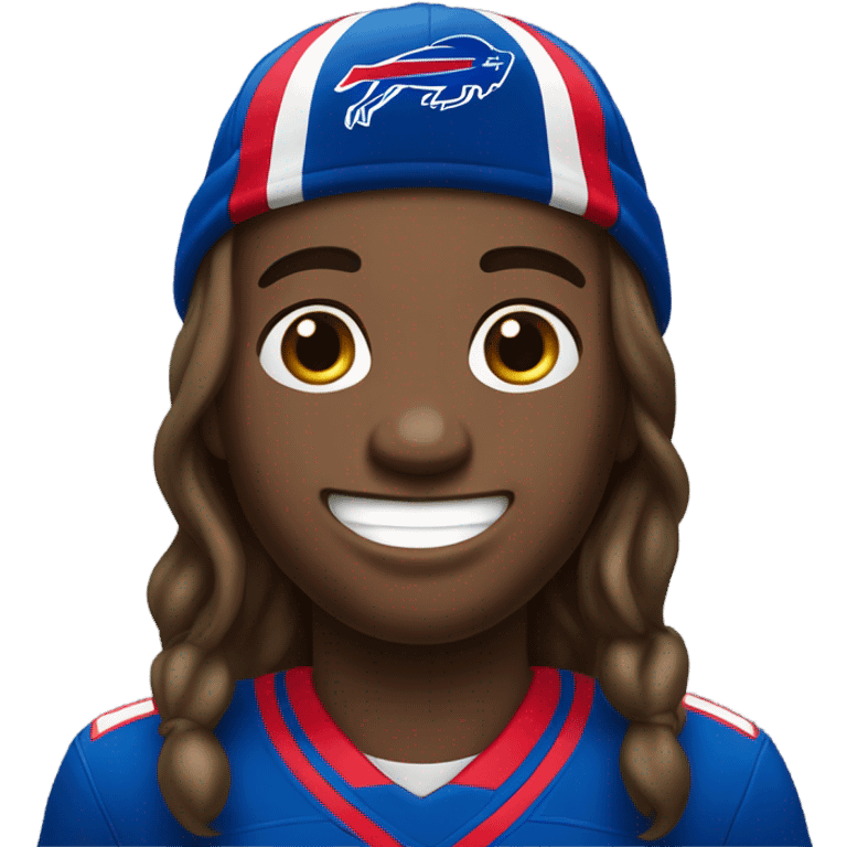 smiling boy with long hair as bills fan  emoji