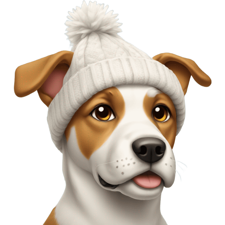 Dog wearing a winter hat emoji