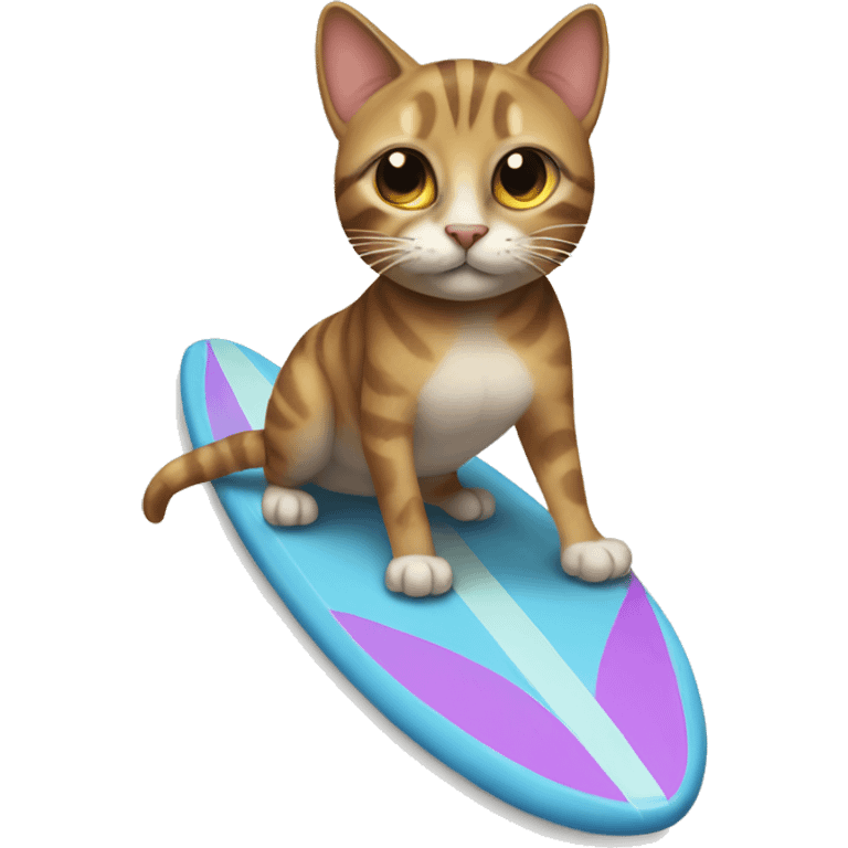 Cat on a surf board emoji