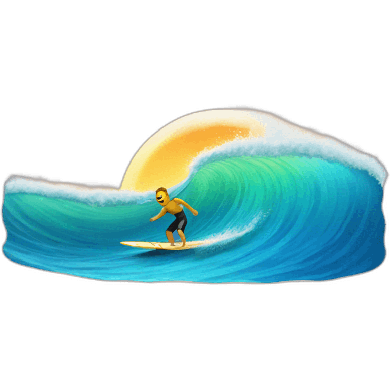 wave-surfing-at-sunset emoji