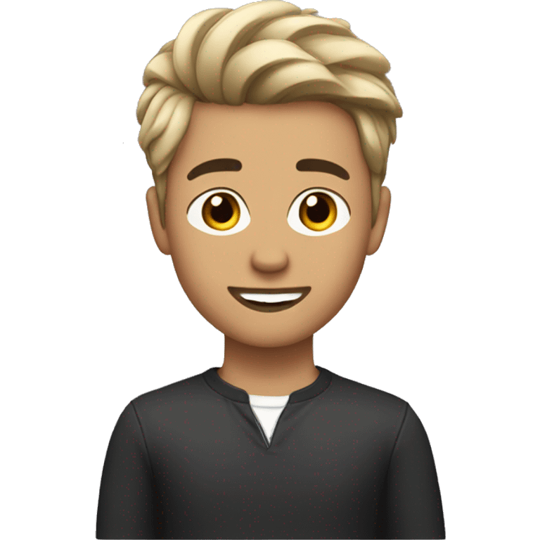 young man with brown eyes and fashionable haircut emoji