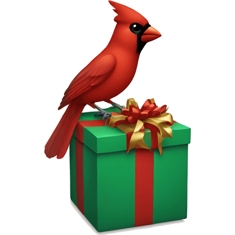 Cardinal holding Christmas present emoji