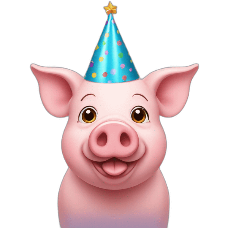 pig with birthday hat emoji