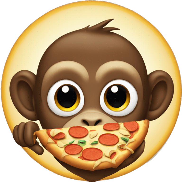 Monkey eating pizza emoji