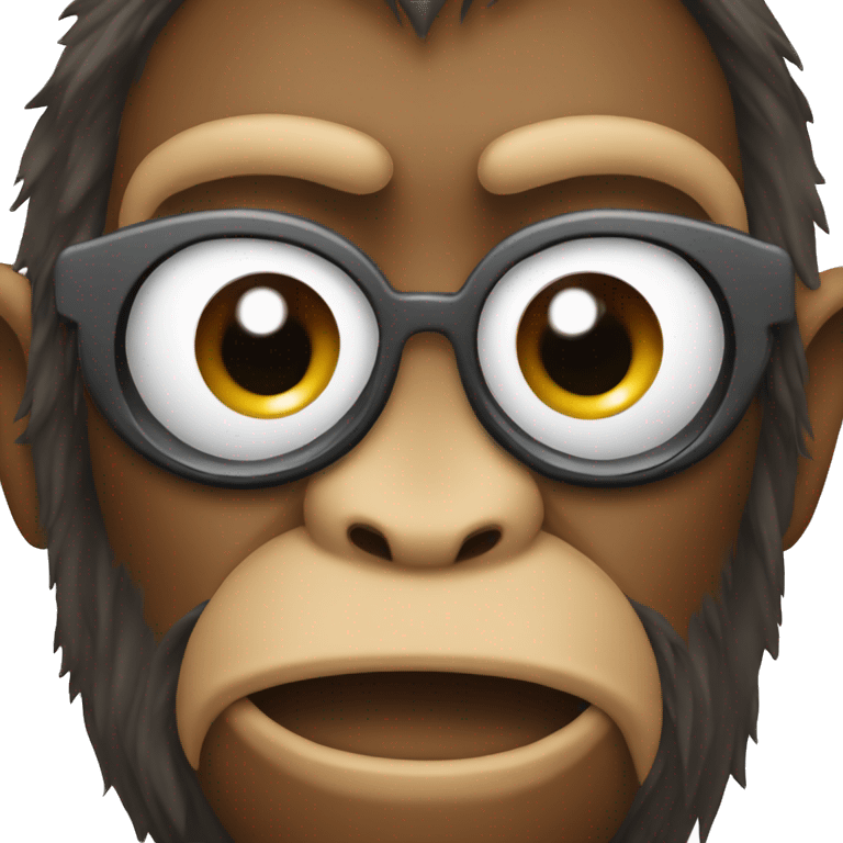 Monkey eyes covered with a smartphone emoji