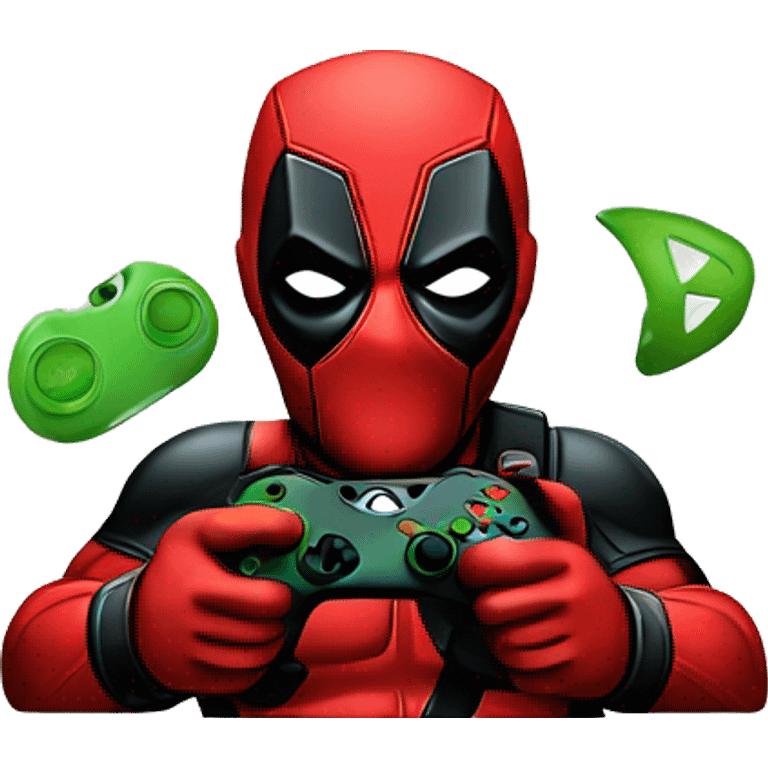 Deadpool holding xbox controller emoji