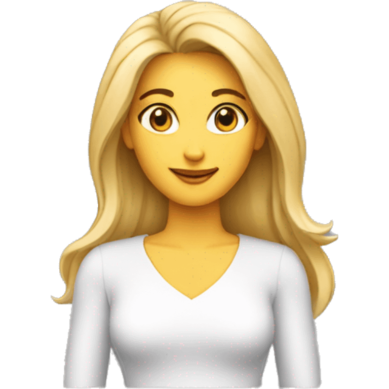 Woman similar prices Diana with longer hair and MacBook emoji