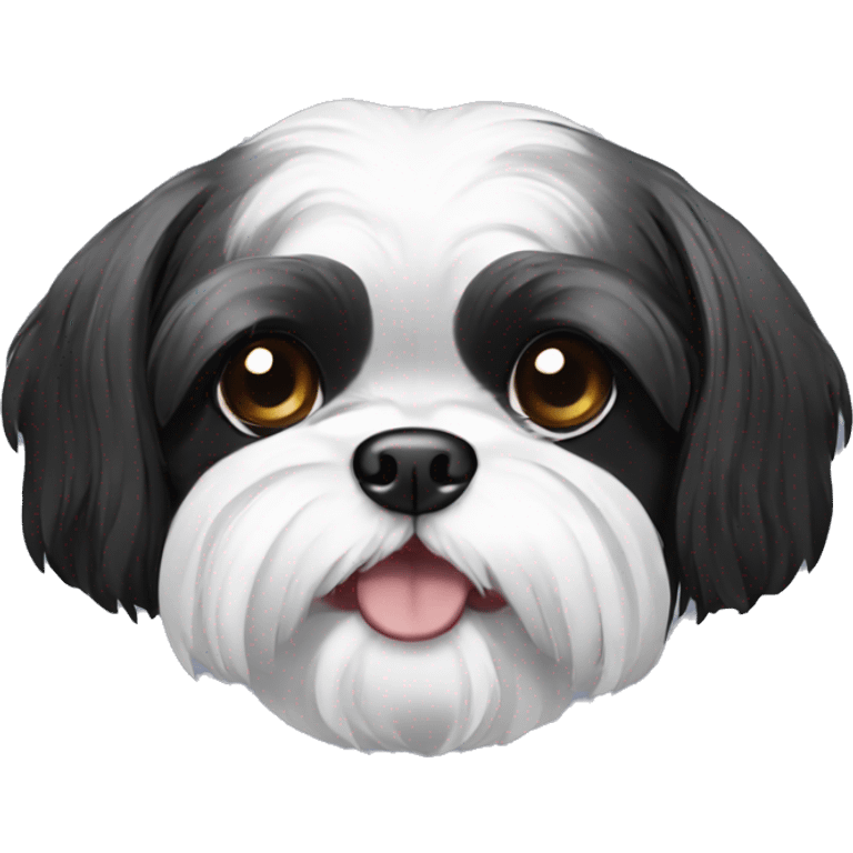 Black and white Shih Tzu dog emoji