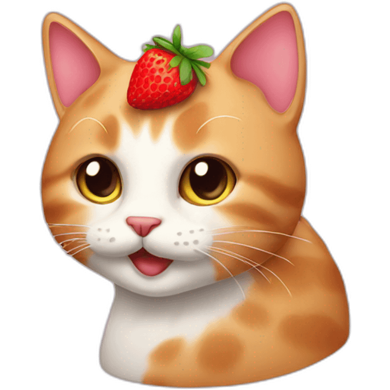 cat strawberry emoji