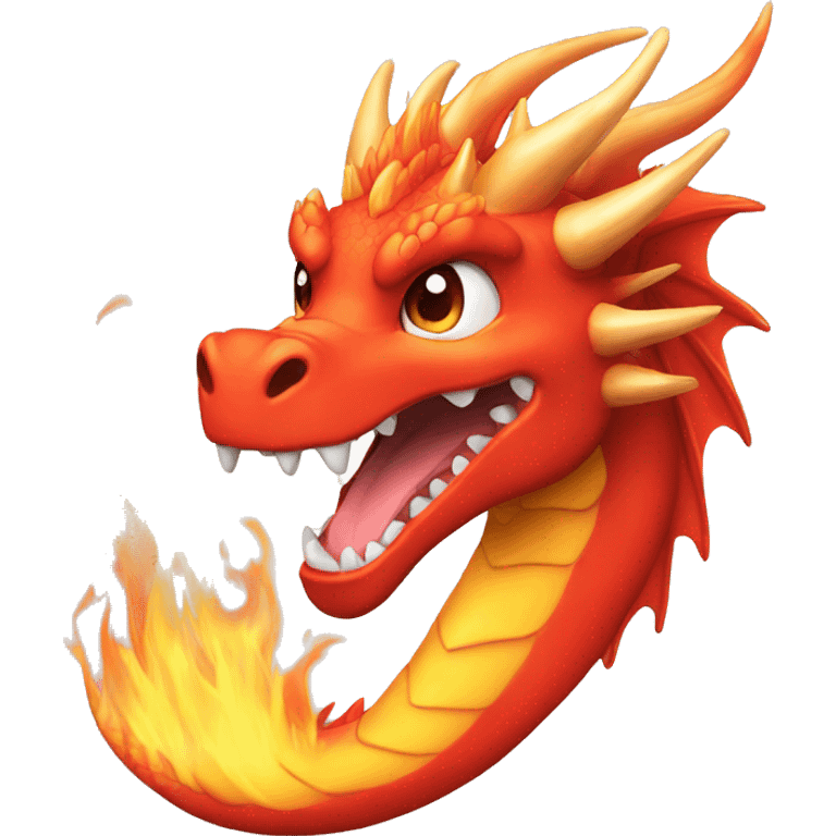 fire dragon glossy anime who is playful emoji