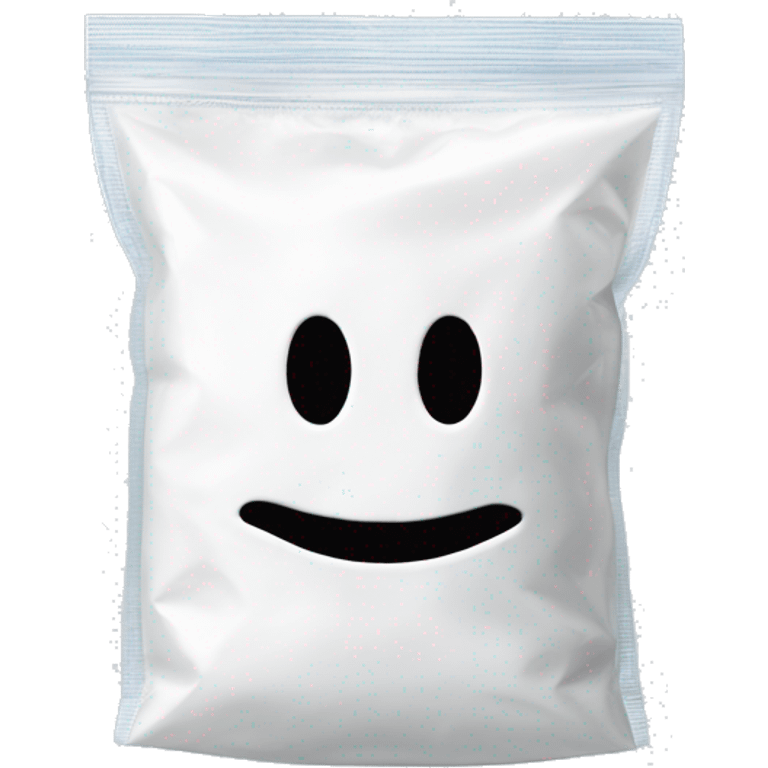 clear ziploc bag add white washing powder inside. Remove smiley face   emoji