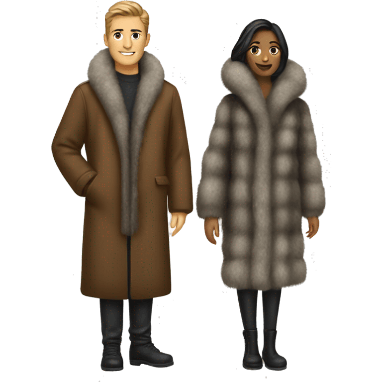 couple in fur coat emoji