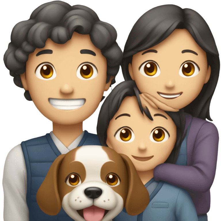 japanese family with dog emoji