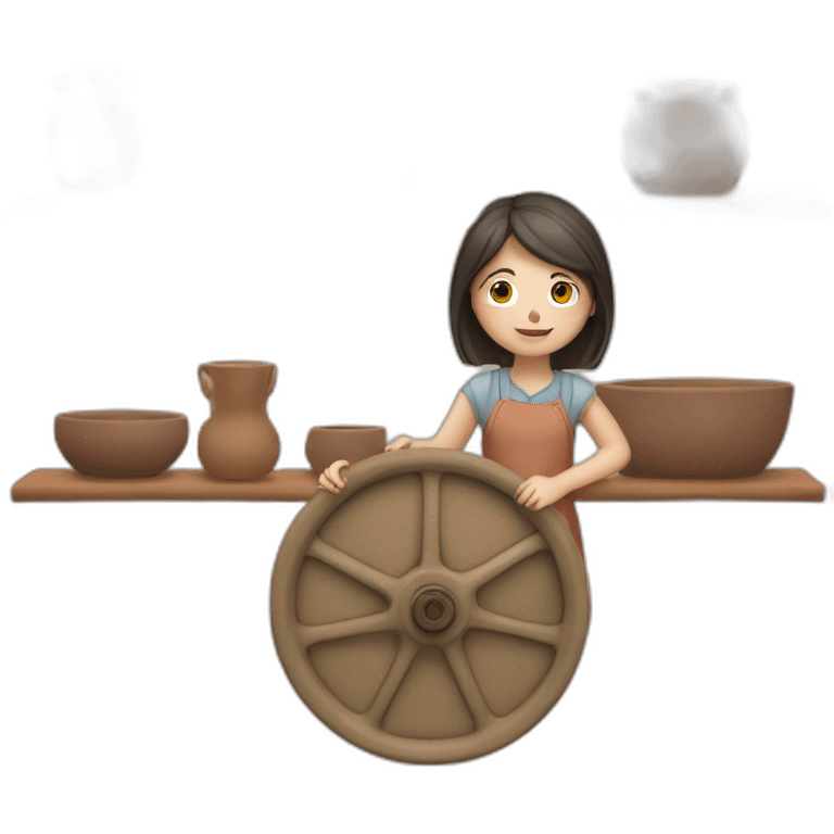 girl behind ceramics wheel emoji