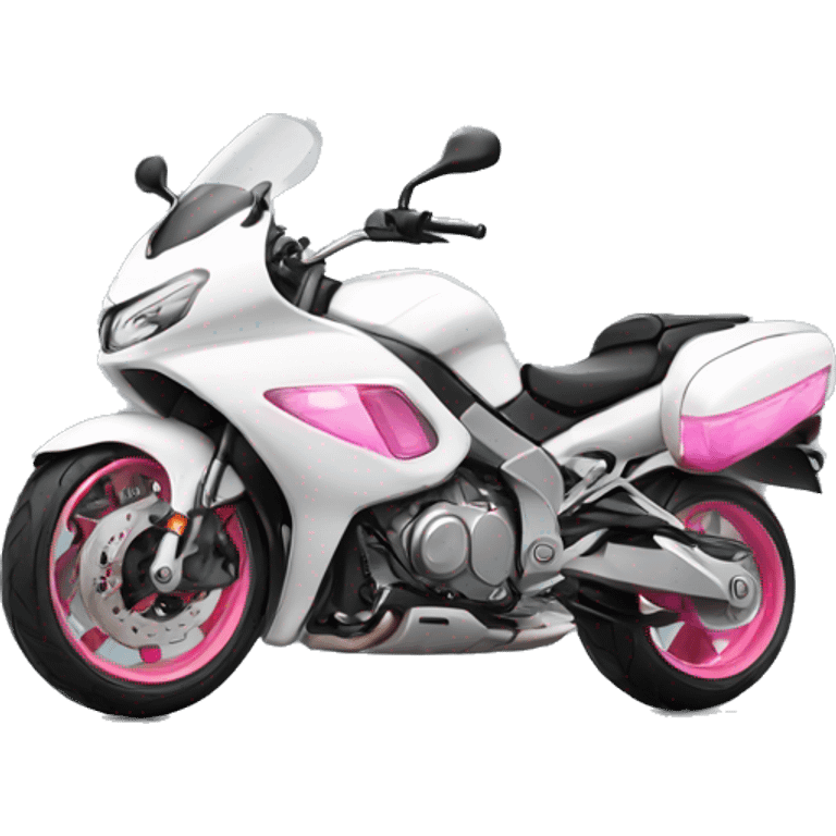 White motorcycle with pink headlights emoji