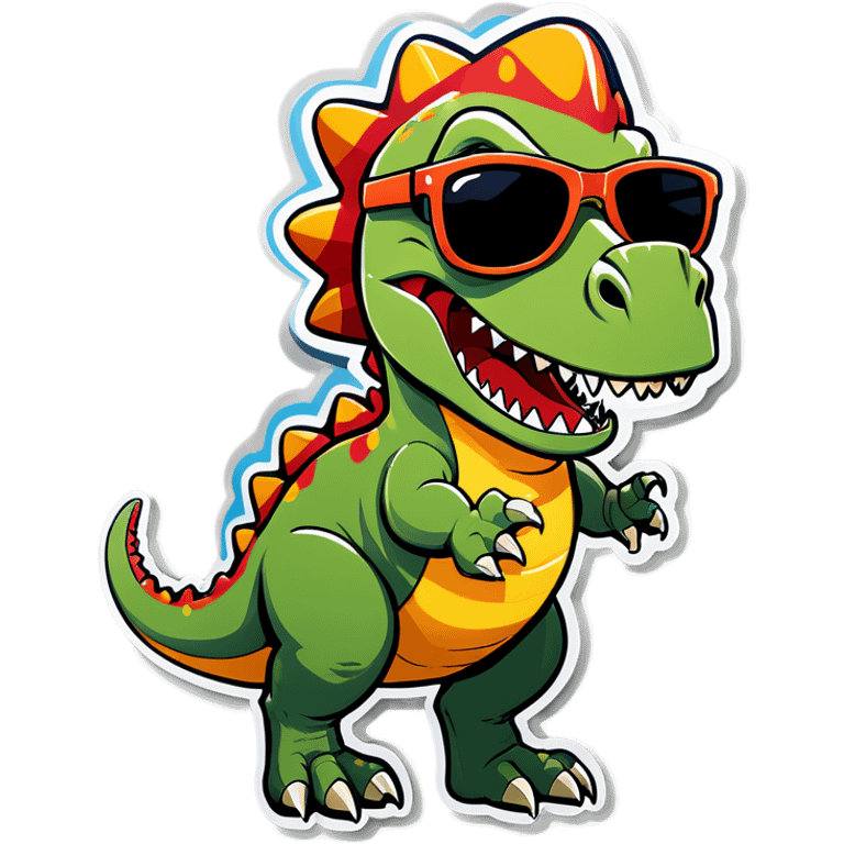 Dinosaure with a join and sunglasses  emoji