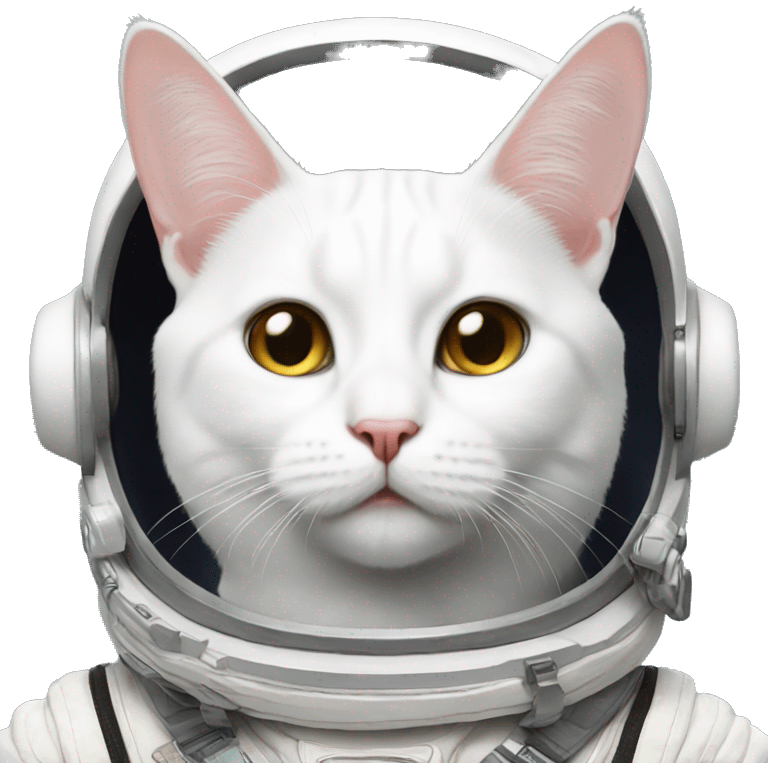 White cat with astronaut helmet  emoji