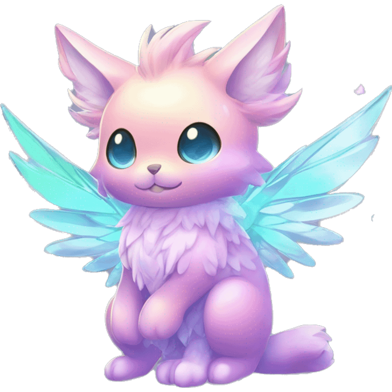 Shiny Shy Cool Sparkly Colorful Pastel beautiful fantasy Kawaii Ethereal Sona Fakemon-animal Full Body emoji