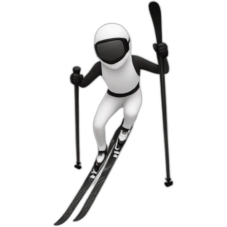 skiis in black and white emoji