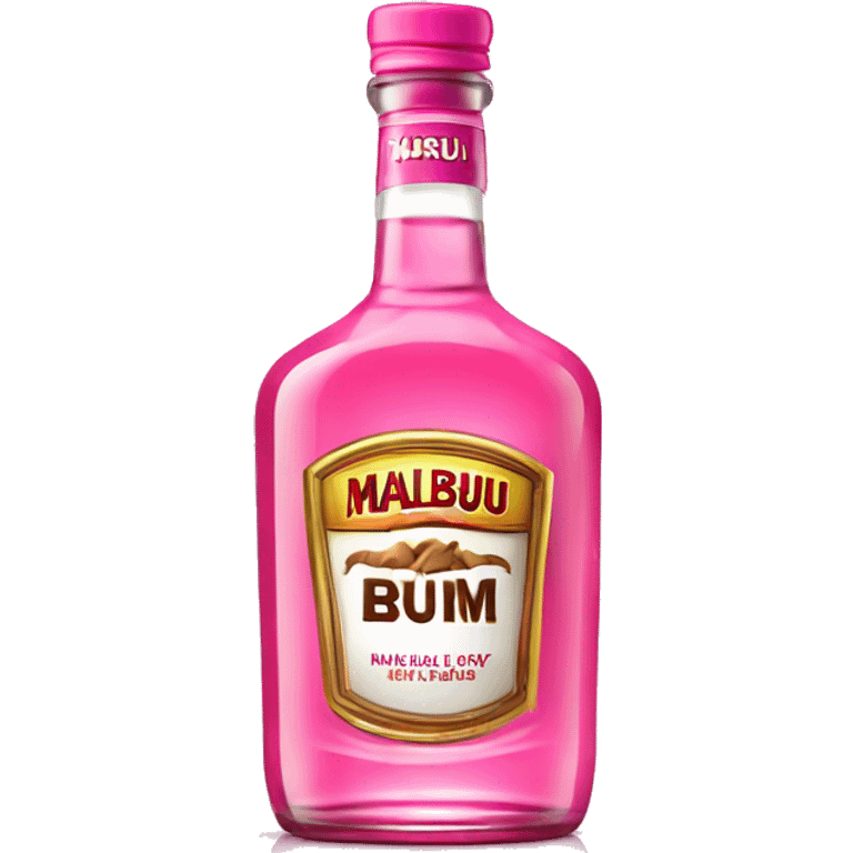 Realistic pink Malibu rum bottle isolated   emoji