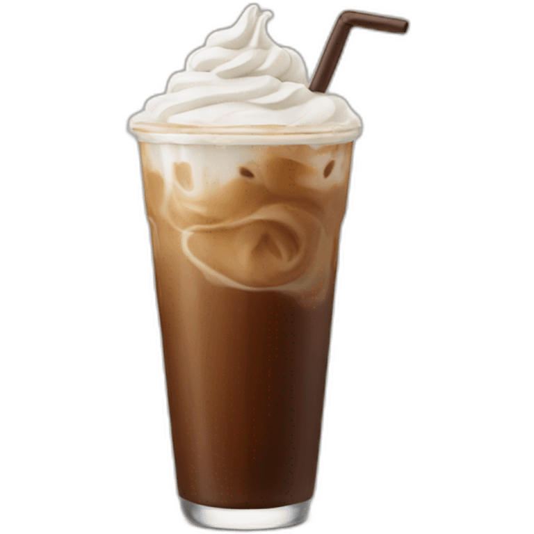 Iced coffee with whipped cream  emoji