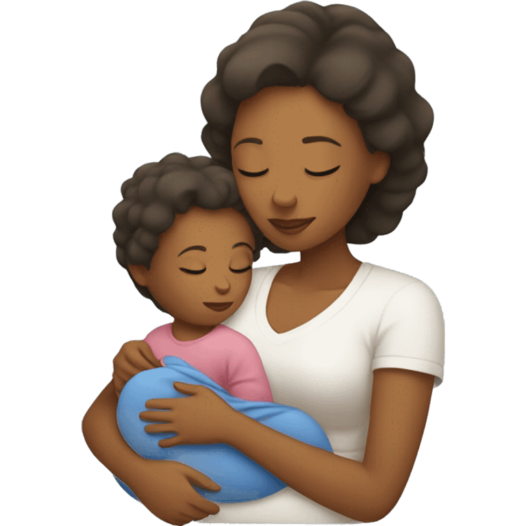 Mom with baby sleeping emoji