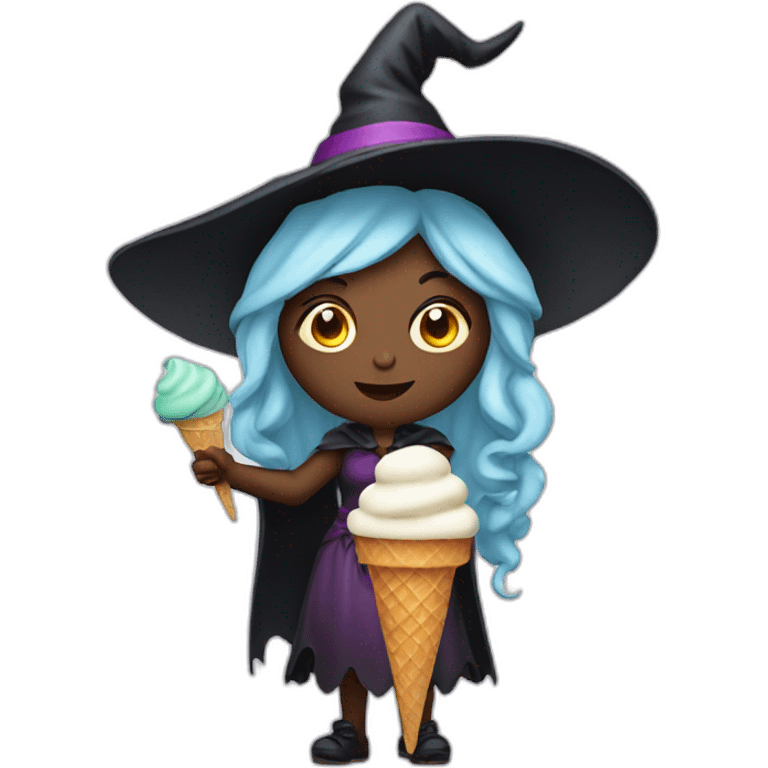 witch with ice cream emoji