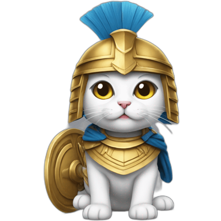 cat dressed as an greek hoplite emoji