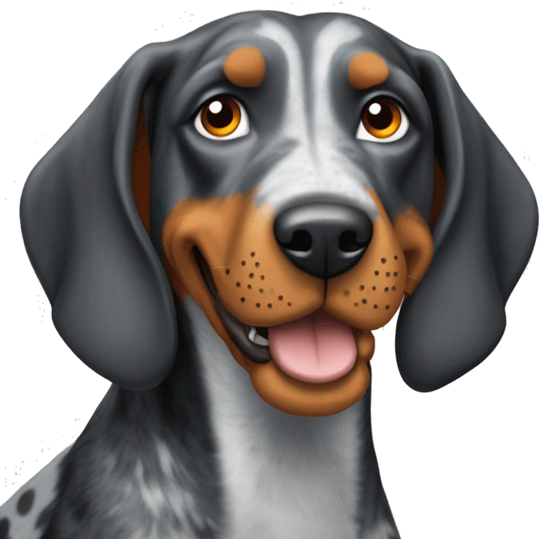 bluetick coonhound wearing university Tennessee orange emoji