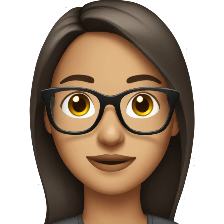 Brunette girl with glasses emoji