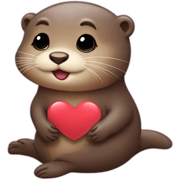 otter with heart emoji