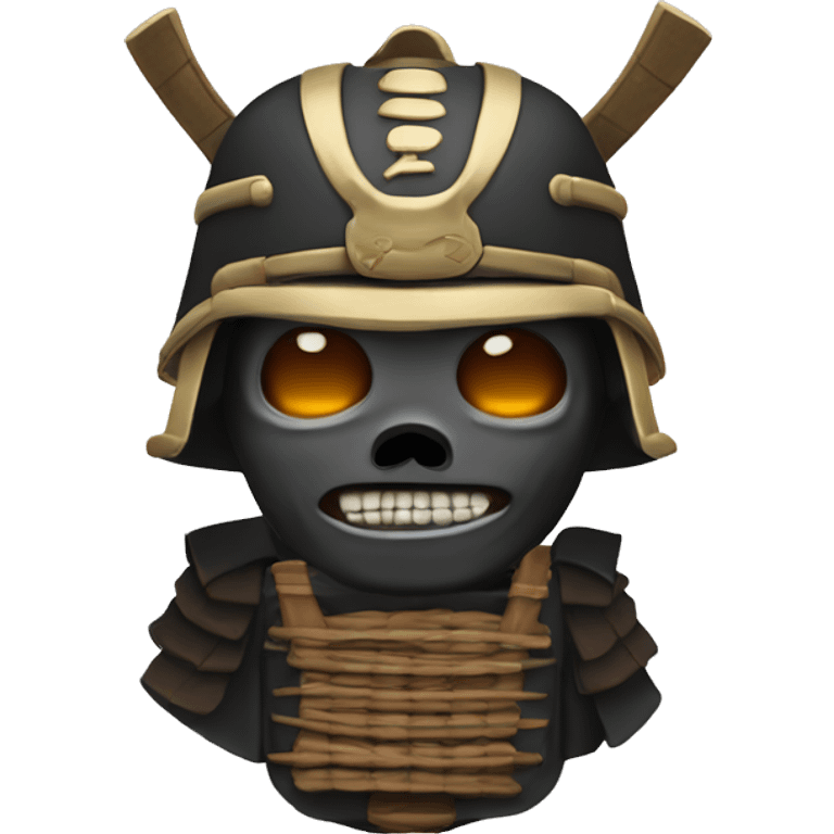 cabeza de samurai con casco y cara de calavera emoji