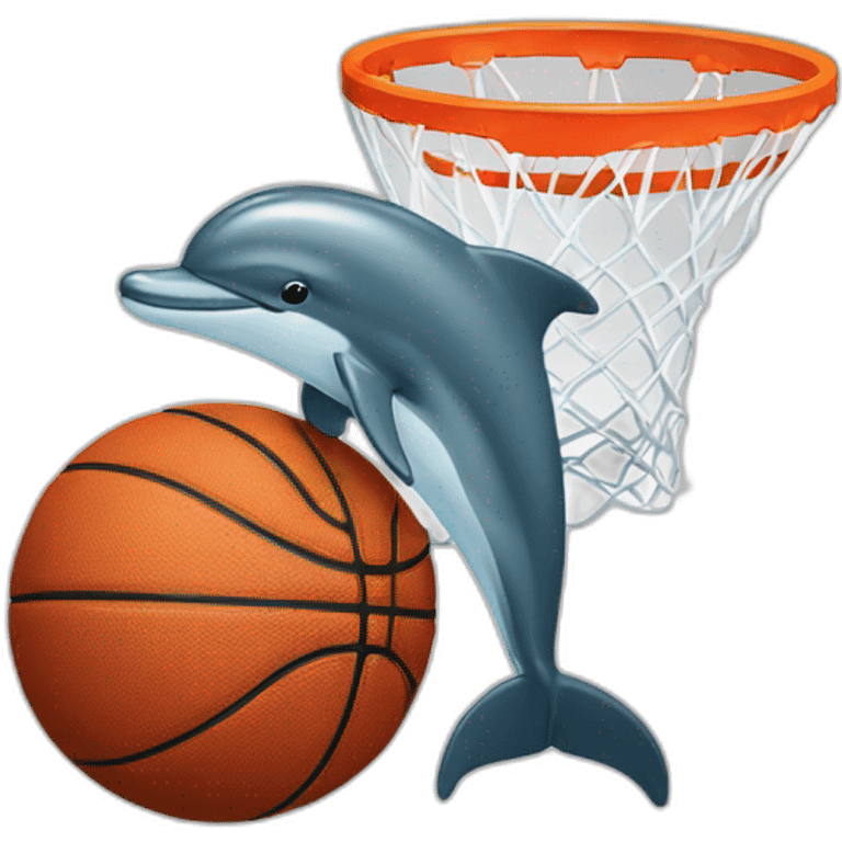 Basketball with dolphin emoji