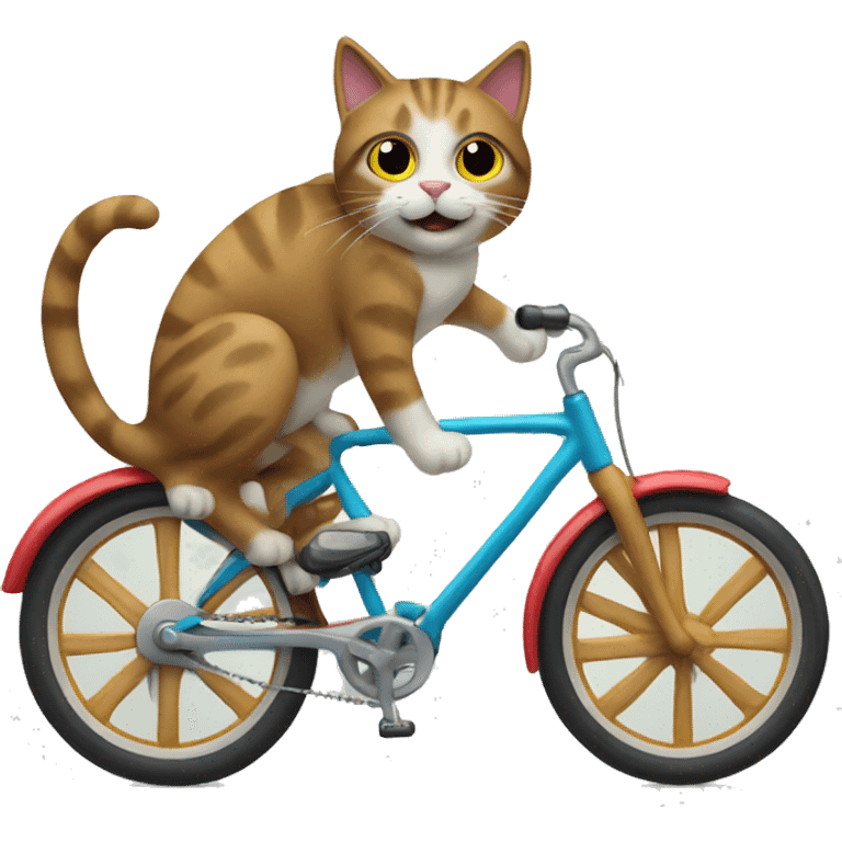 cat ride on bike emoji