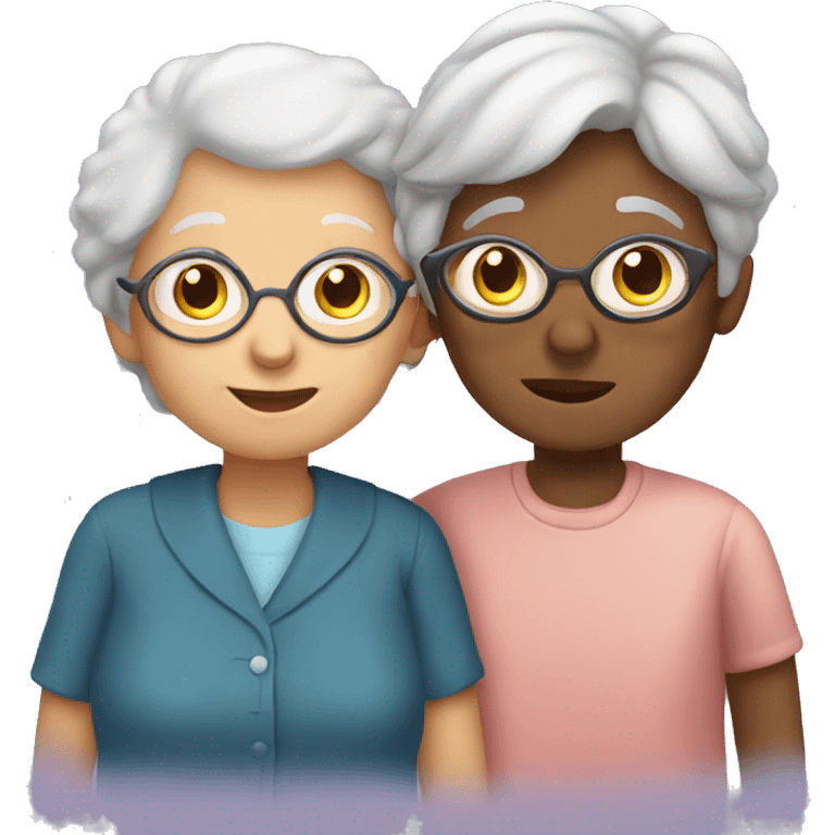 Grandma with a boy and girl emoji