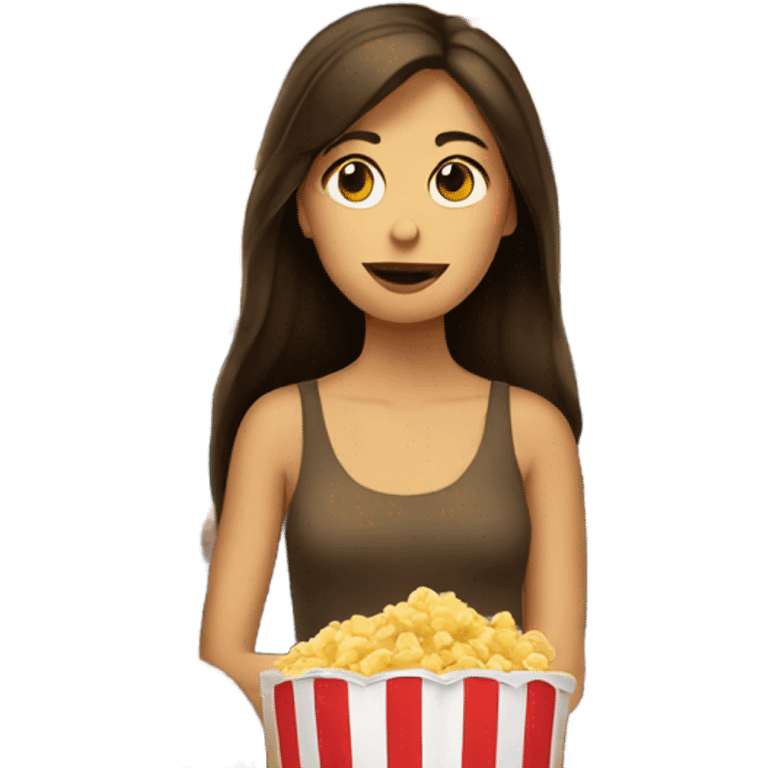 Brunette girl watching a movie emoji