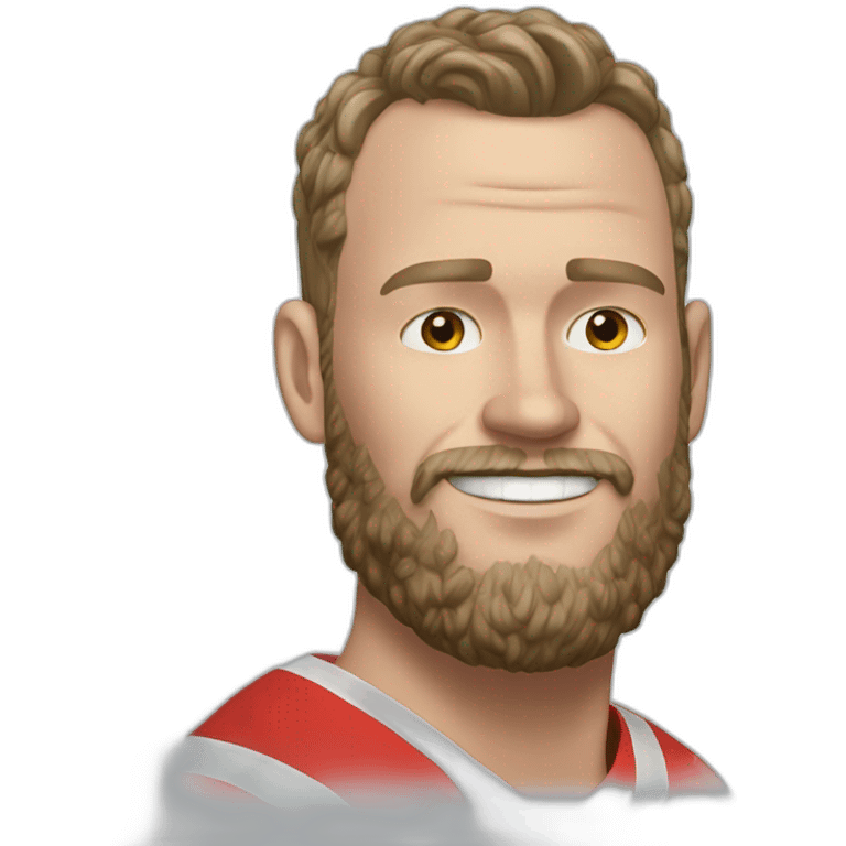 Jonathan Toews as beach bum with beard emoji