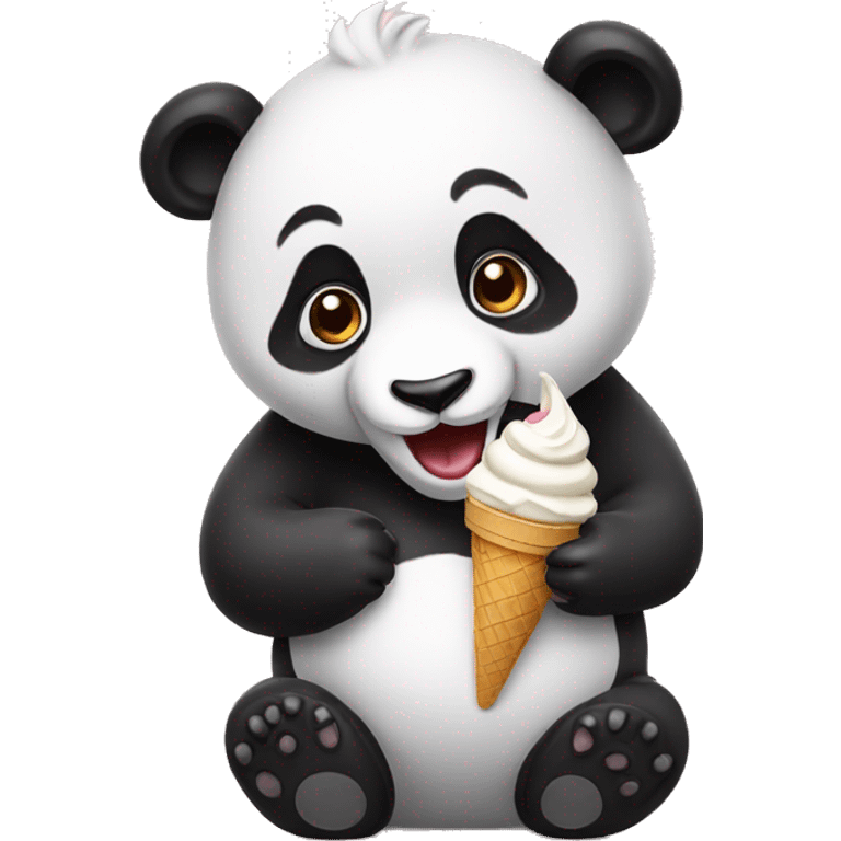 Panda eating ice cream emoji