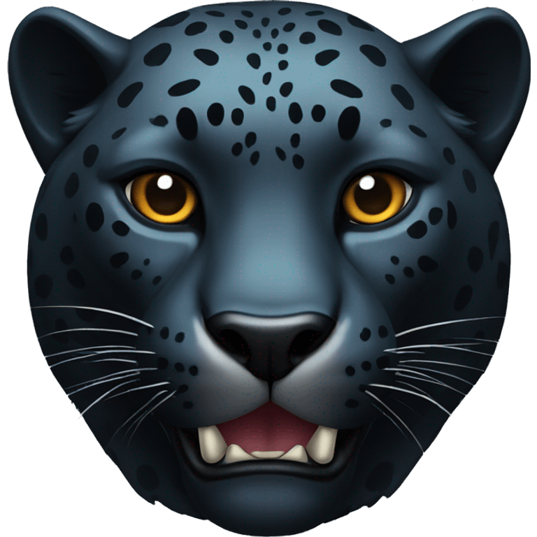 Black jaguar feline bust emoji