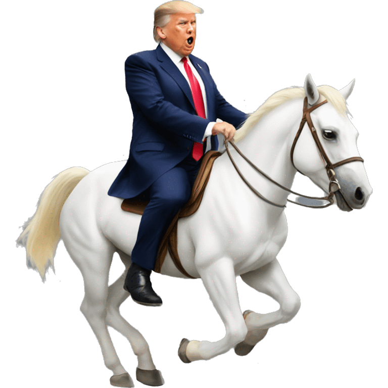 Draw President Trump riding a white horse emoji