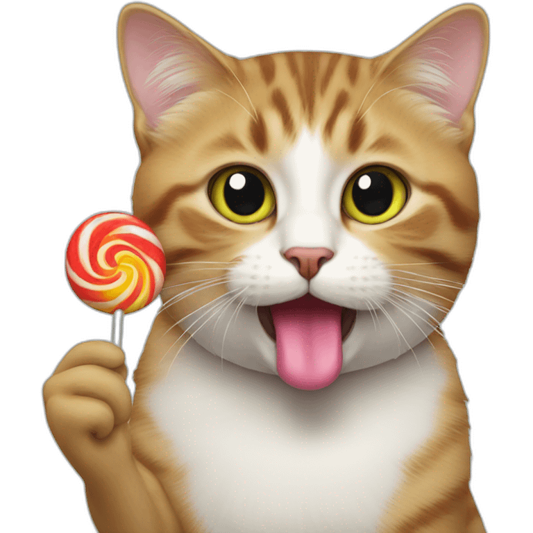 cat licking a lollipop emoji