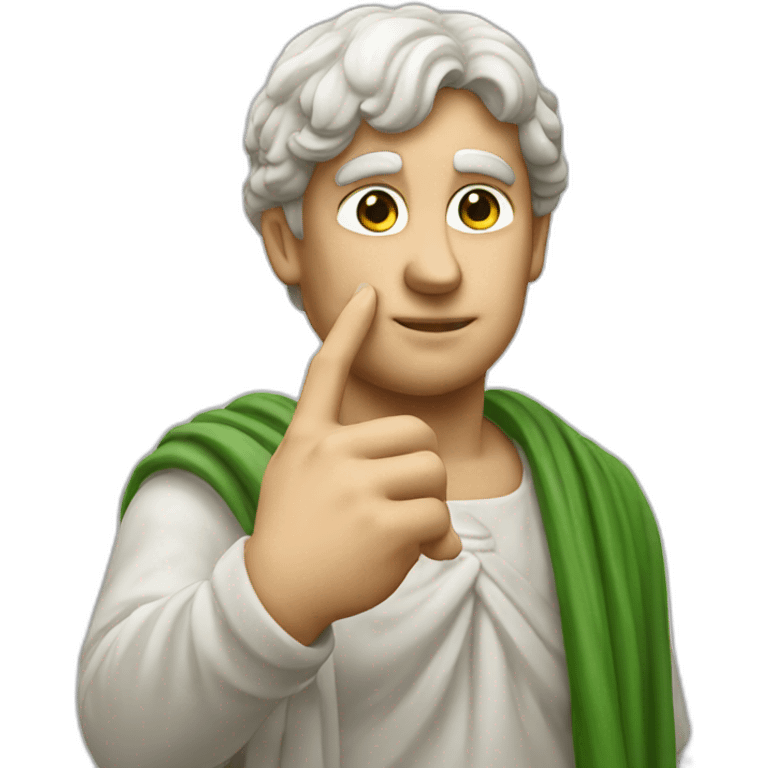 italian statue doing pinched fingers italian gesture emoji