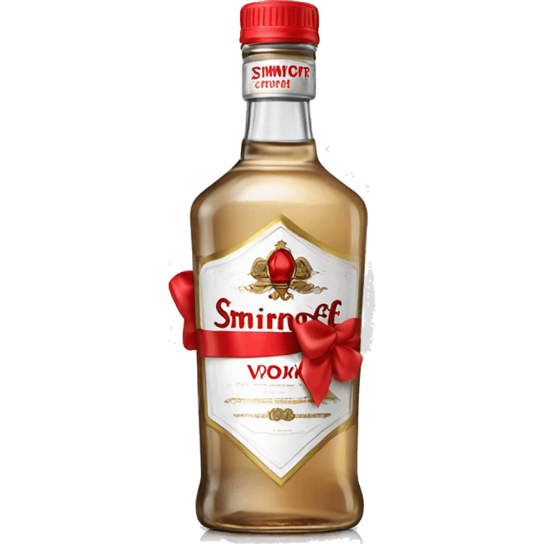 smirnoff vodka bottle with small red bow on it emoji