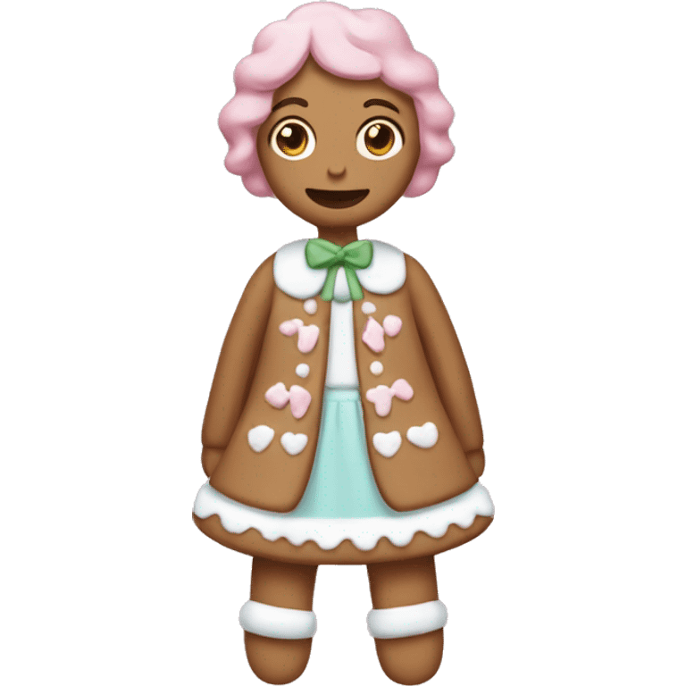 Pastel gingerbread girl emoji