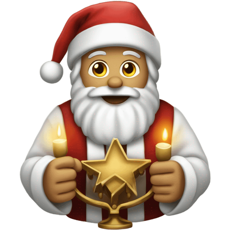 Santa holding menorah  emoji