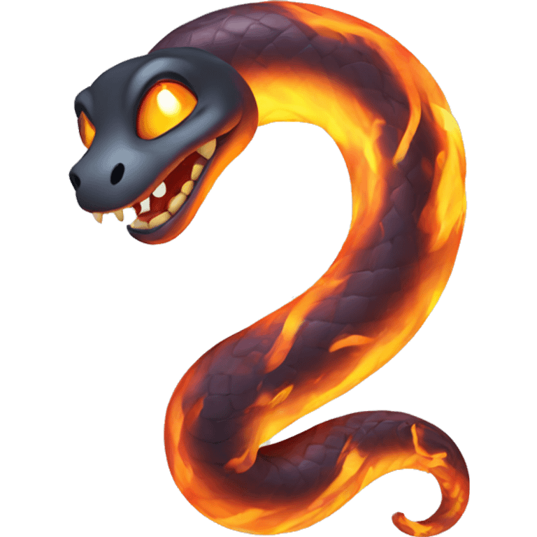 Cartoon Ghostly Snake Made of Fire emoji